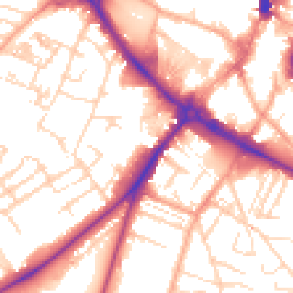 Daytime road noise heatmap for NR2 2TL