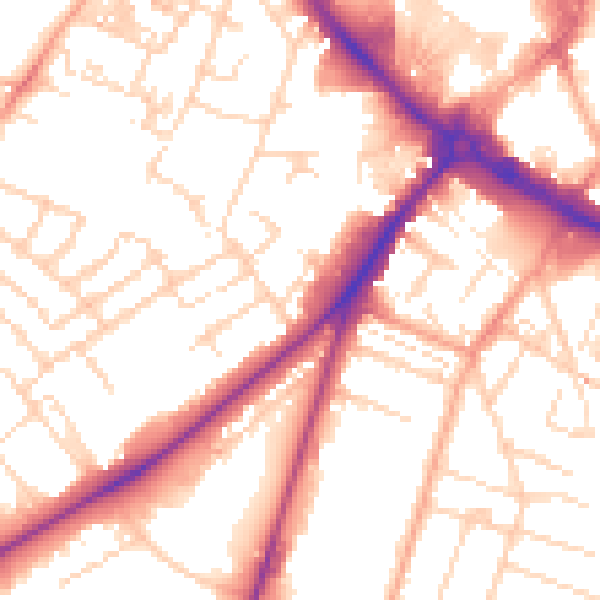Daytime road noise heatmap for NR2 2TP