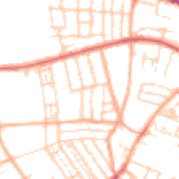 Daytime road noise heatmap for NR2 3AA