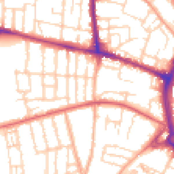 Daytime road noise heatmap for NR2 3AY