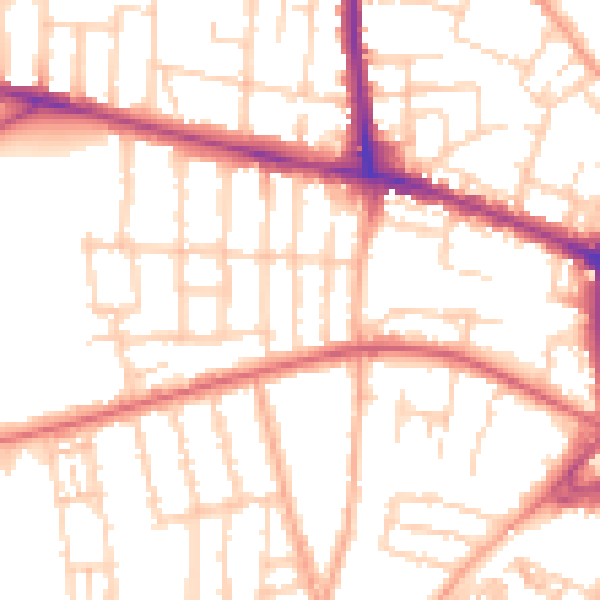 Daytime road noise heatmap for NR2 3BH