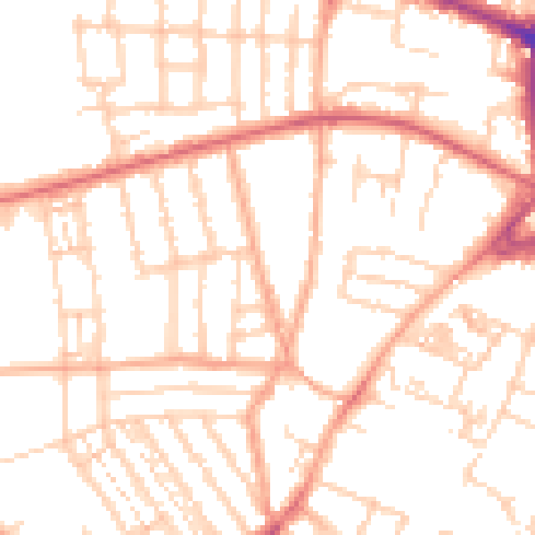 Daytime road noise heatmap for NR2 3EF