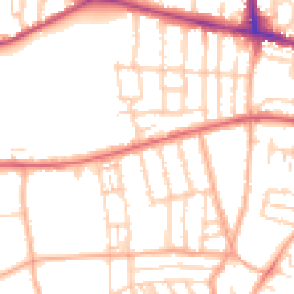 Daytime road noise heatmap for NR2 3HE