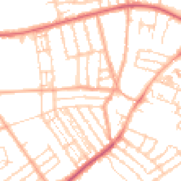 Daytime road noise heatmap for NR2 3HN