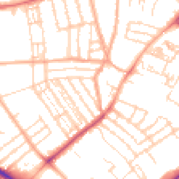 Daytime road noise heatmap for NR2 3LG