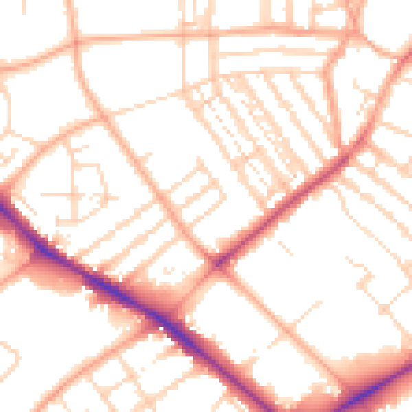 Daytime road noise heatmap for NR2 3NH