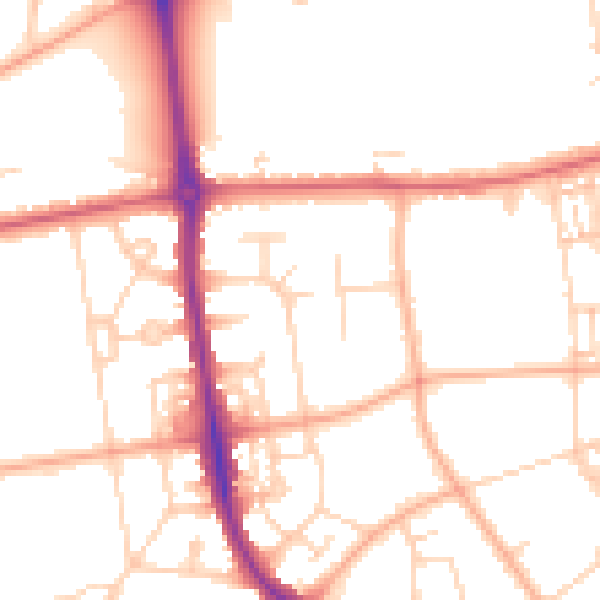 Daytime road noise heatmap for NR2 3QU