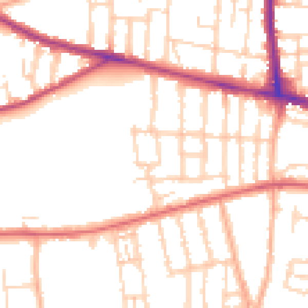 Daytime road noise heatmap for NR2 3RJ