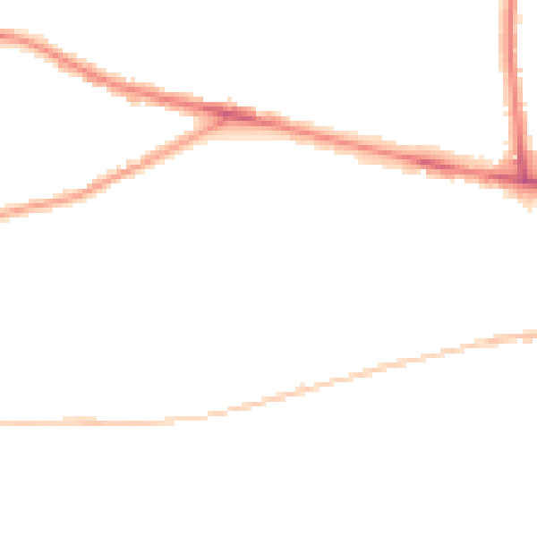 Night-time road noise heatmap for NR2 3RR
