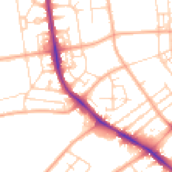 Daytime road noise heatmap for NR2 3SL