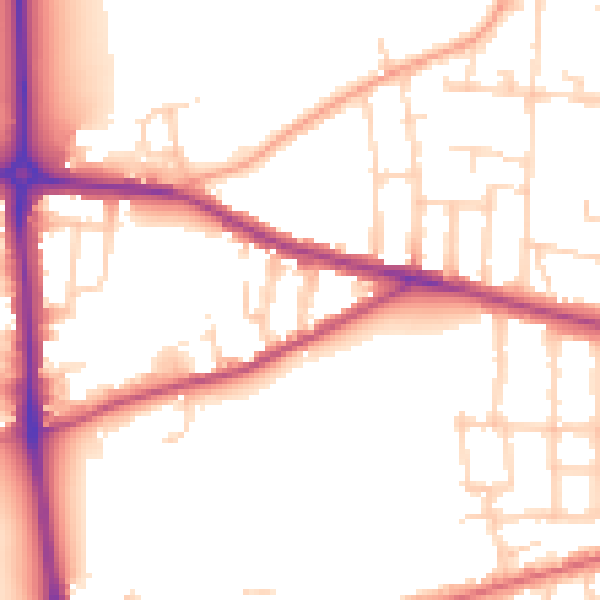 Daytime road noise heatmap for NR2 3TS