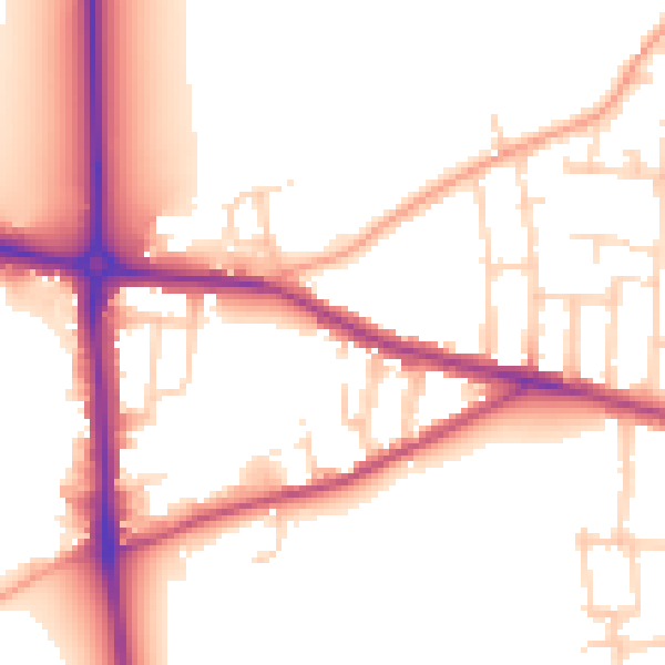 Daytime road noise heatmap for NR2 3UZ