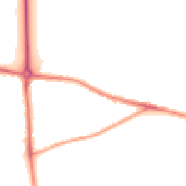 Night-time road noise heatmap for NR2 3UZ