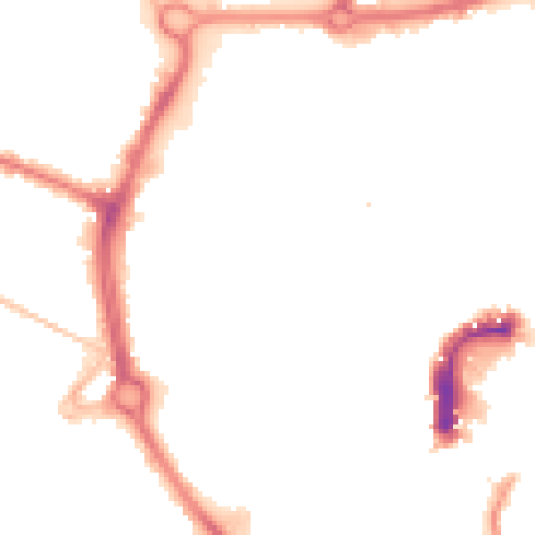 Night-time road noise heatmap for NR2 4AN