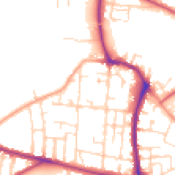 Daytime road noise heatmap for NR2 4BB