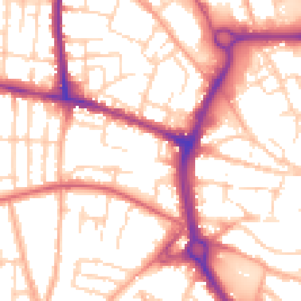 Daytime road noise heatmap for NR2 4BD