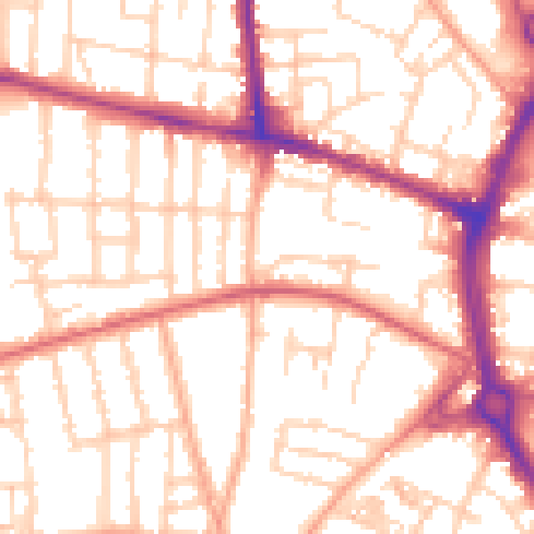 Daytime road noise heatmap for NR2 4BS