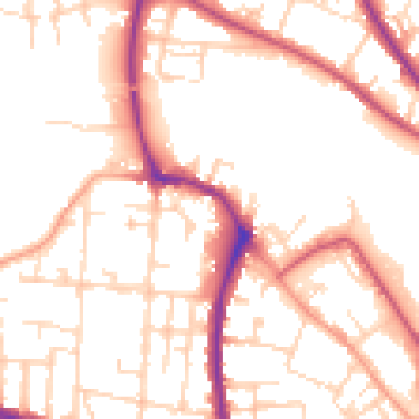 Daytime road noise heatmap for NR2 4DZ