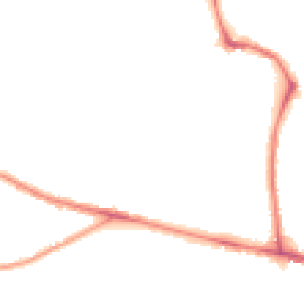 Night-time road noise heatmap for NR2 4EJ