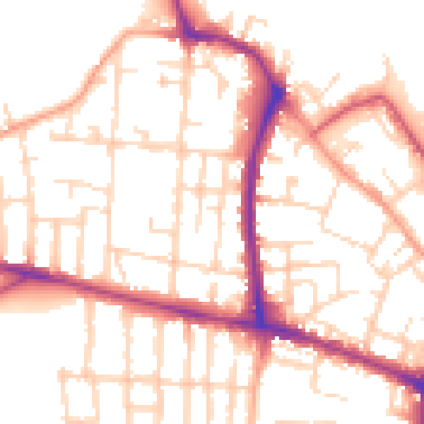 Daytime road noise heatmap for NR2 4ER