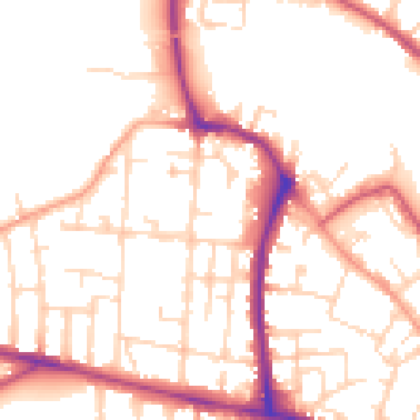 Daytime road noise heatmap for NR2 4ES