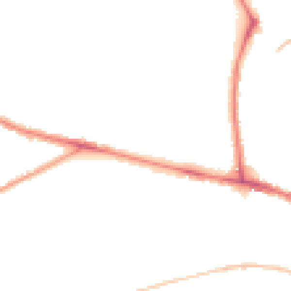 Night-time road noise heatmap for NR2 4ET