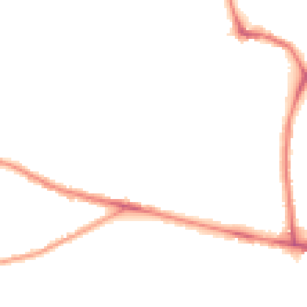 Night-time road noise heatmap for NR2 4EU