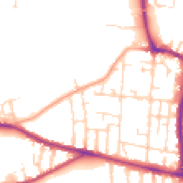 Daytime road noise heatmap for NR2 4EW
