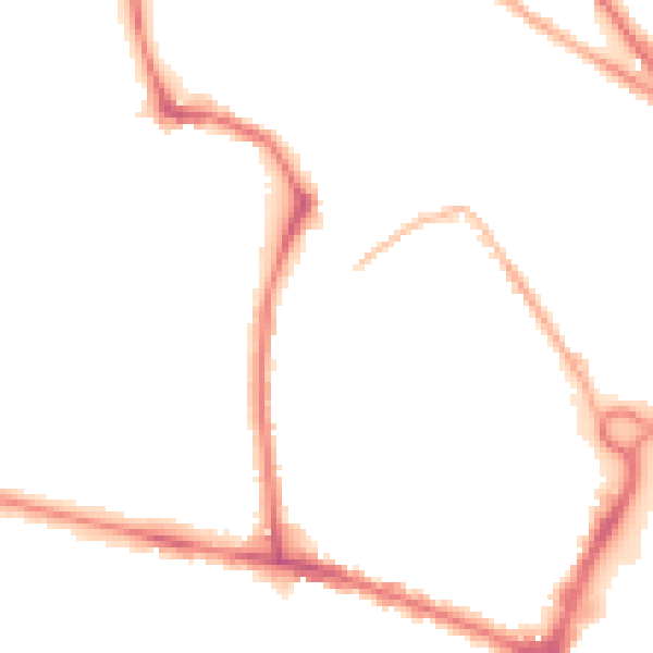 Night-time road noise heatmap for NR2 4JN