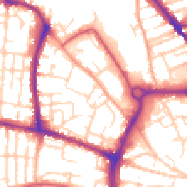 Daytime road noise heatmap for NR2 4PU