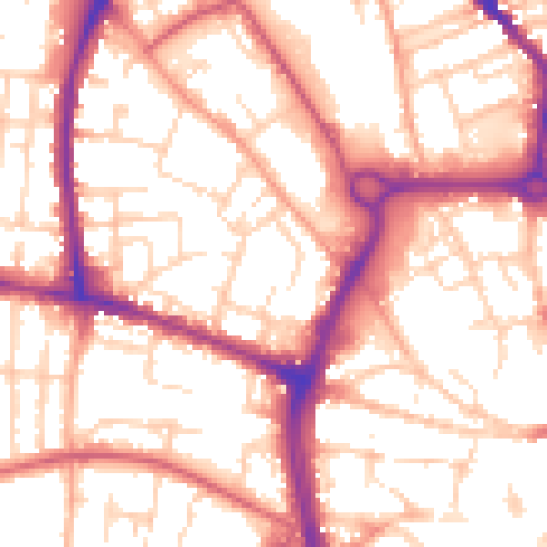 Daytime road noise heatmap for NR2 4QJ