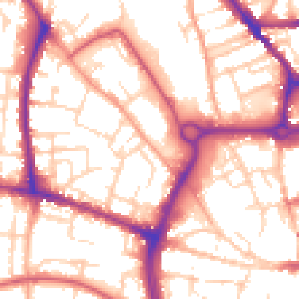 Daytime road noise heatmap for NR2 4UN