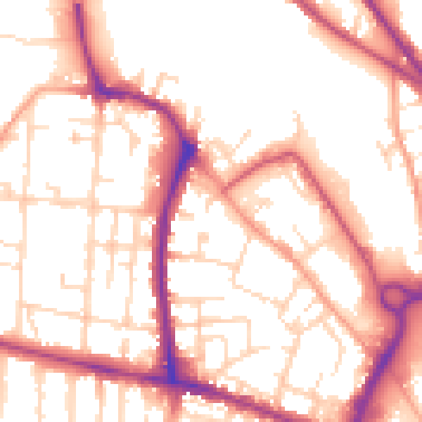 Daytime road noise heatmap for NR2 4UP