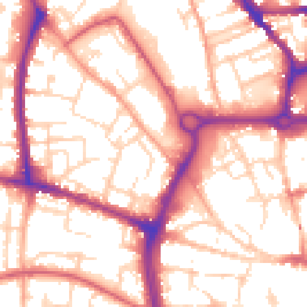 Daytime road noise heatmap for NR2 4UT
