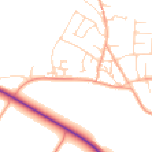 Daytime road noise heatmap for NR29 3AD