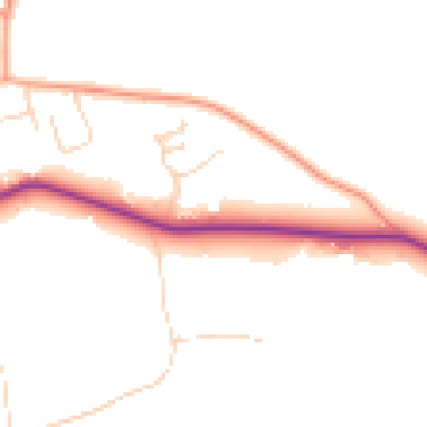 Daytime road noise heatmap for NR29 3AF