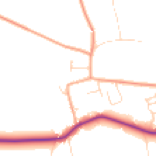 Daytime road noise heatmap for NR29 3AQ