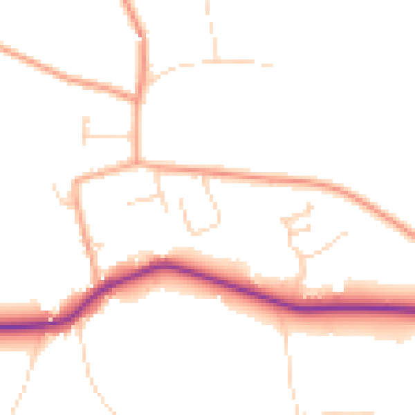 Daytime road noise heatmap for NR29 3AY