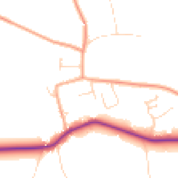 Daytime road noise heatmap for NR29 3AZ