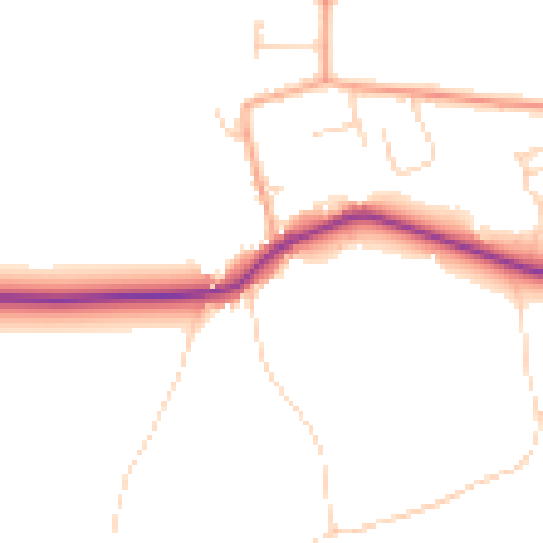 Daytime road noise heatmap for NR29 3BA