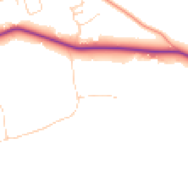 Daytime road noise heatmap for NR29 3DD