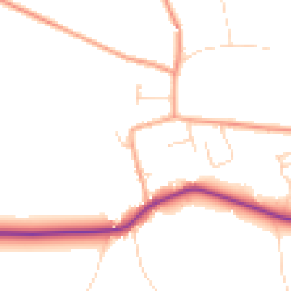 Daytime road noise heatmap for NR29 3DJ