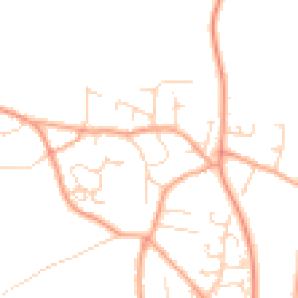 Daytime road noise heatmap for NR29 4LQ