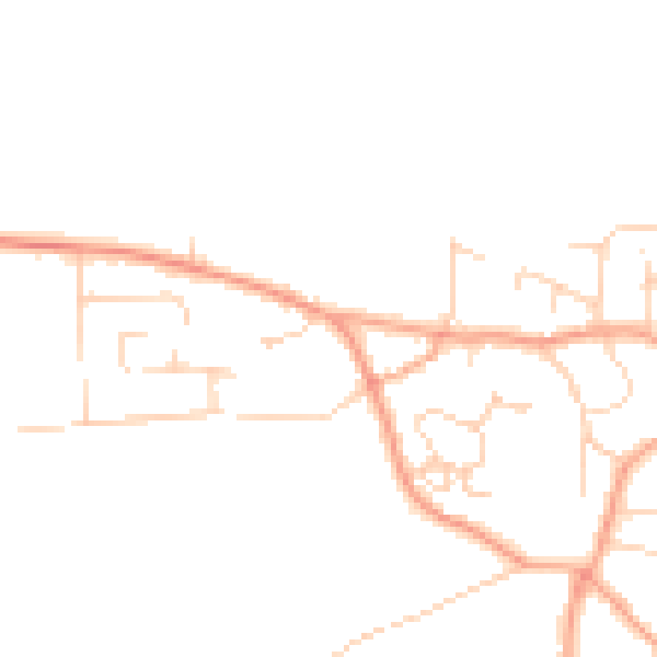 Daytime road noise heatmap for NR29 4LS