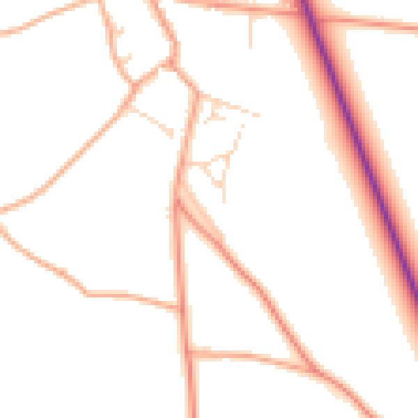 Daytime road noise heatmap for NR29 5AN