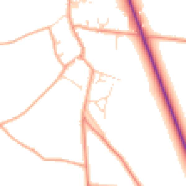 Daytime road noise heatmap for NR29 5AW