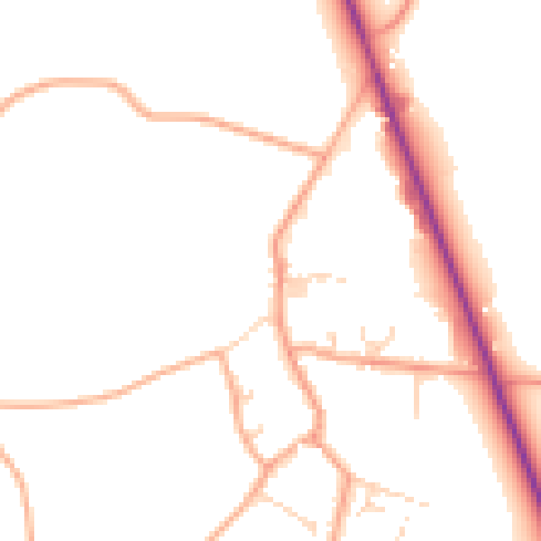 Daytime road noise heatmap for NR29 5BE