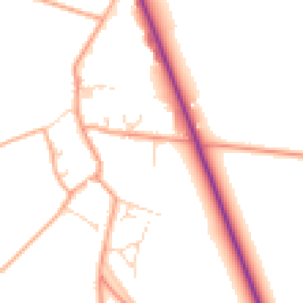 Daytime road noise heatmap for NR29 5BH