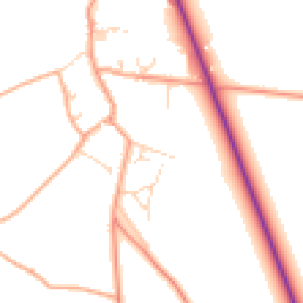 Daytime road noise heatmap for NR29 5DG