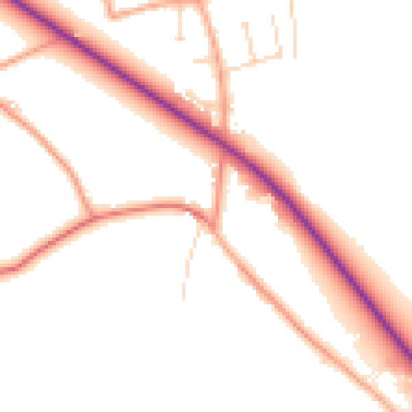 Daytime road noise heatmap for NR29 5DL